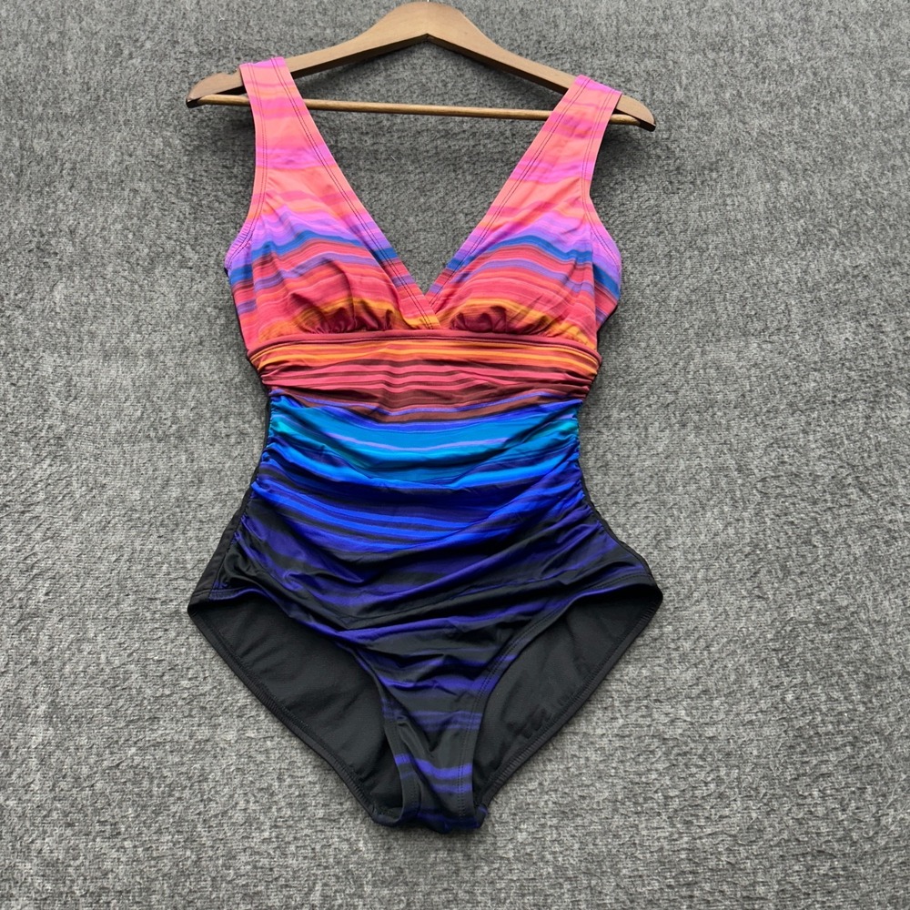Embrace Your Curves Miracle Brands Swimsuit Womens M 8-10 One Piece Vanessa